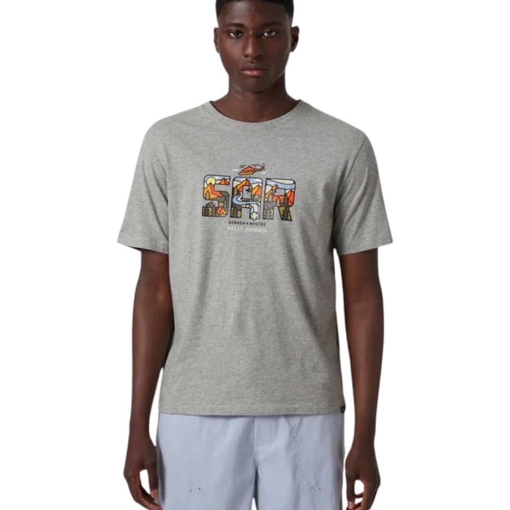 Helly Hansen athletic grey 100% organic cotton Search and Rescue t shirt XL